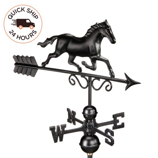 Black Galloping Horse Weathervane