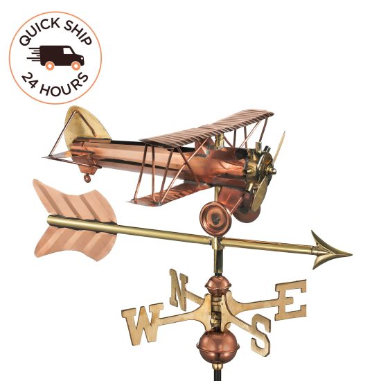 Biplane with Arrow Cottage Weathervane
