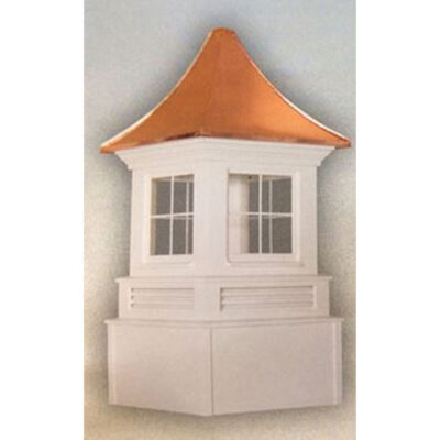 A-Model Cupola – Square with Louvers, Windows, Crown Molding & Pagoda Roof