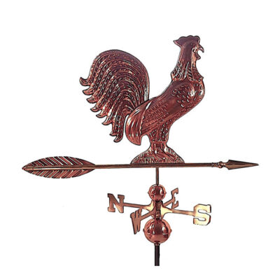 36″ Rooster Weathervane with Traditional Directionals – Pure Copper