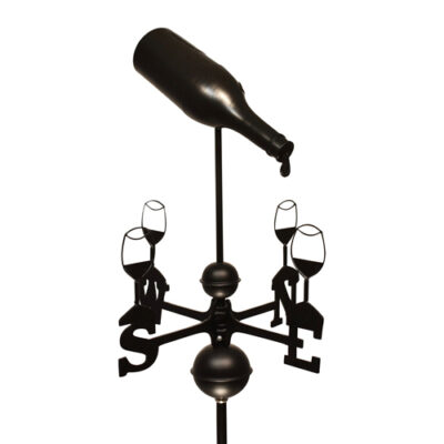 Dalvento 15″ Wine Bottle Weathervane with Traditional Directionals