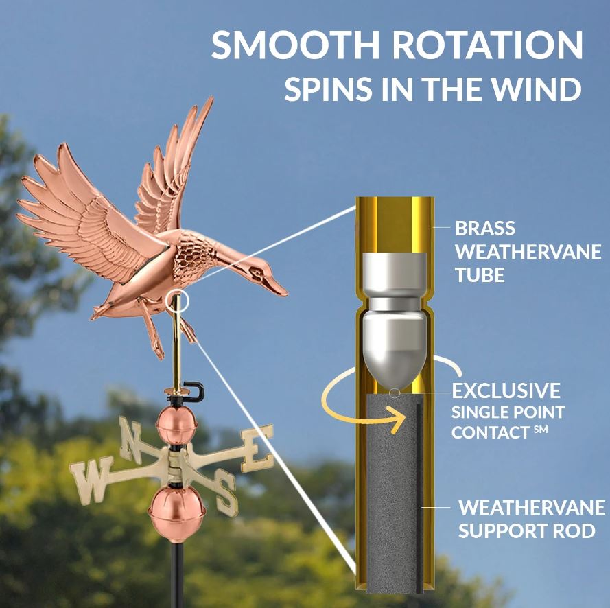 Landing Duck Pure Copper Weathervane