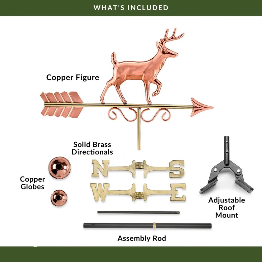 Proud Buck Pure Copper Weathervane