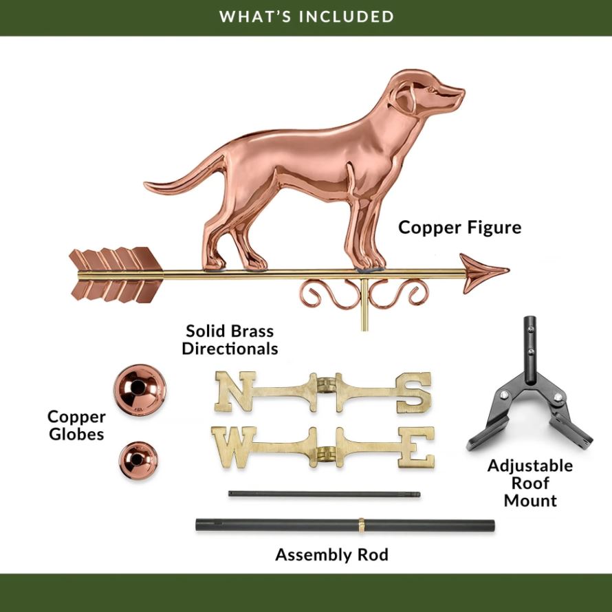 Labrador Retriever Pure Copper Weathervane